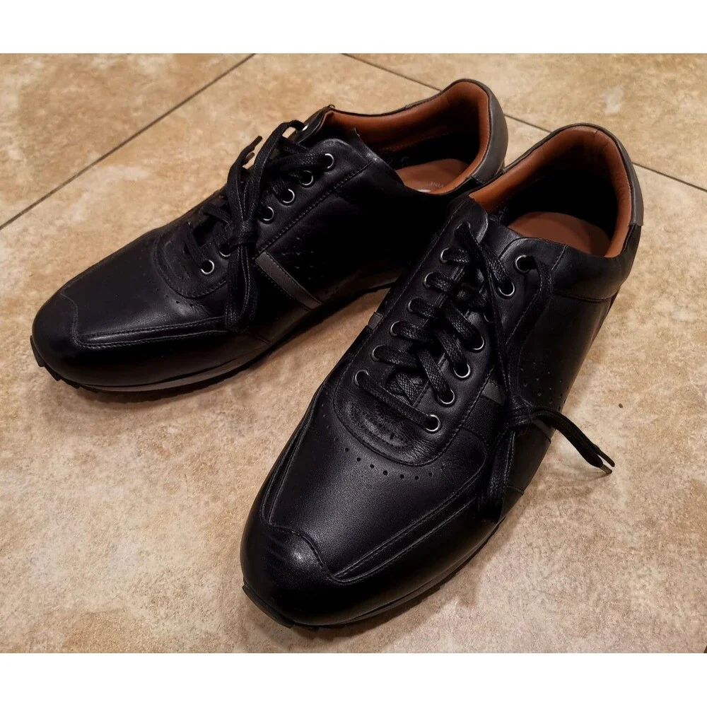 New ! Men's Black Leather Thomas & Vine Fenway Orthopedic Black Leather Shoes 11